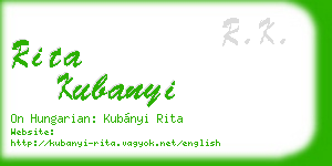 rita kubanyi business card